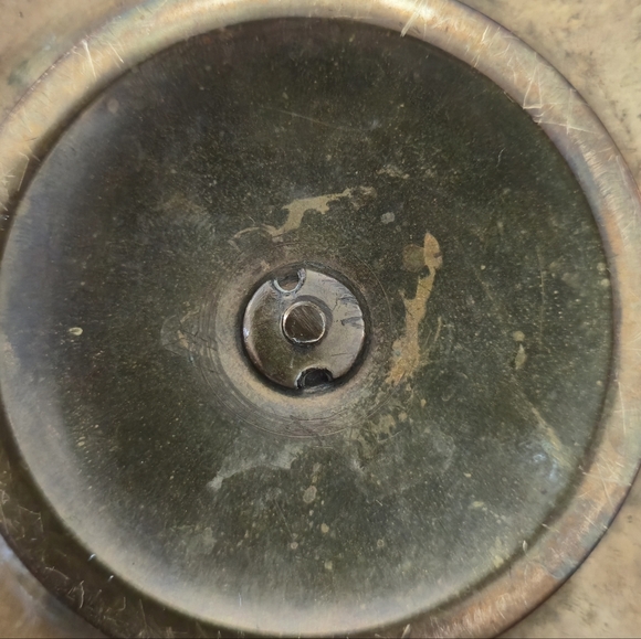 Antique Brass Double Inkwell Ornate Victorian Glass Inserts - Picture 12 of 15